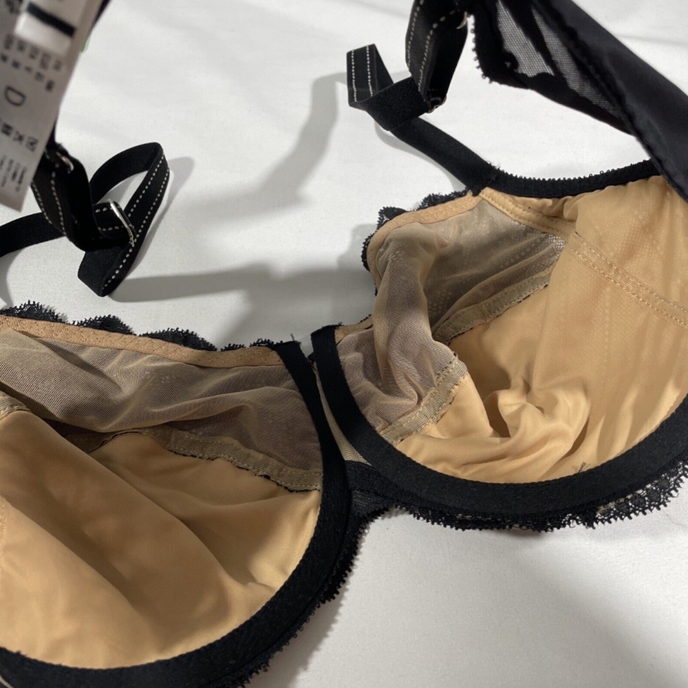 NWT Chantelle [ 38D US ] Rive Gauche Full Coverage Bra in Black/Tan - Picture 12 of 12